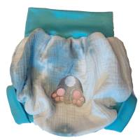 Baby Windelhose Pumphose Überziehhose Unterhose Bestickt Hasenpoo personalisiert Bild 1