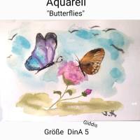 Aquarell original, " Butterflies", DinA 5 Bild 1
