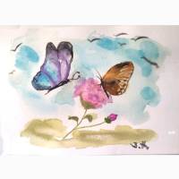 Aquarell original, " Butterflies", DinA 5 Bild 2