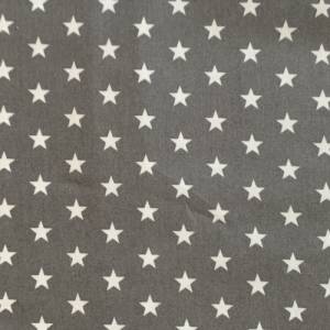 Baumwolle/Webware Petit Stars weiß auf grau, 1cm Bild 1