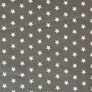Baumwolle/Webware Petit Stars weiß auf grau, 1cm Bild 2