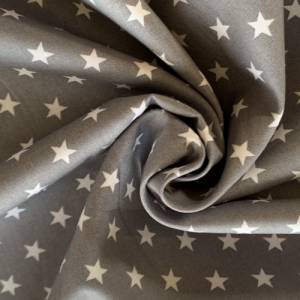 Baumwolle/Webware Petit Stars weiß auf grau, 1cm Bild 4