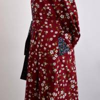 Damen Sommerkleid | Motiv Blumenwiese in Bordeaux | Bild 2