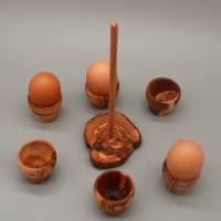 Set ( 6 x Eierbecher+ Halterung) | aus Olivenholz | Handmade Bild 5