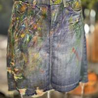 Hand Painted Jeans Rock/Upcycled Jeans Rock. Gr 36/38 Bild 1