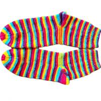 Streifen bildende handgefärbte Sockenwolle, Sockenwolle 4-fach, Gelb, Fuchsia, Blau Pflaume, #2317 Bild 4