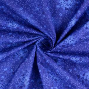 Baumwolle/Webware graphisch, floral blau Bild 2
