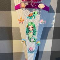 Bastelset für Schultüte Zuckertüte Meerjungfrau Meryl viele Farben Bild 1