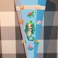 Bastelset für Schultüte Zuckertüte Meerjungfrau Meryl viele Farben Bild 3