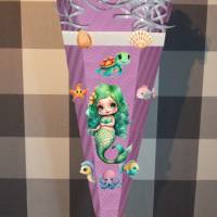 Bastelset für Schultüte Zuckertüte Meerjungfrau Meryl viele Farben Bild 6