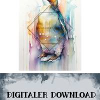 Illustration "Pinguin"  Digitaler Download png für Sublimation Wanddeko Kartenbasteln DIY Aquarell Water Bild 2