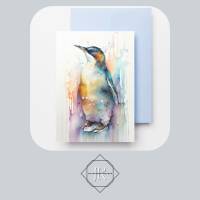 Illustration "Pinguin"  Digitaler Download png für Sublimation Wanddeko Kartenbasteln DIY Aquarell Water Bild 3