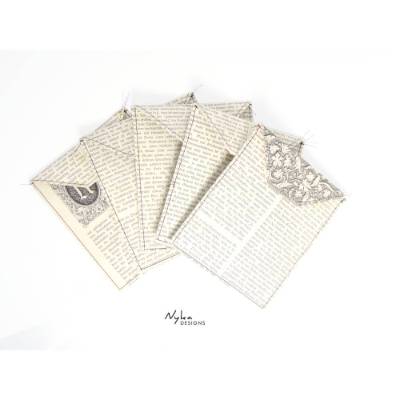 genähte Umschläge aus alten Buchseiten, für Junk Journal und Scrapbooking