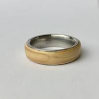 #150 Gr. 54 Bentwood Ring Olive Edelstahl Holz Bild 1