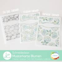 Schneidedatei Musterkarte Blumen, Plotterdatei in 3 Varianten, SVG Foil-Quill, einfache Variante für Anfänger Bild 1