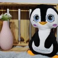 Pinguin personalisierte/ Stoff Pinguin mit Namen/Geschenk zur Geburt/ Stofftiere/Plüschtier Bild 2