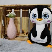 Pinguin personalisierte/ Stoff Pinguin mit Namen/Geschenk zur Geburt/ Stofftiere/Plüschtier Bild 3