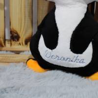 Pinguin personalisierte/ Stoff Pinguin mit Namen/Geschenk zur Geburt/ Stofftiere/Plüschtier Bild 5