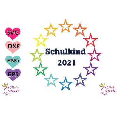 Plotterdatei Schulkind Sterne SVG DXF PNG