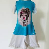 Kleid mit Farbauswahl und Armlängenauswahl- Sommerkleid Rüschenkleid für Mädchen in verschiedenen Größen Bild 6