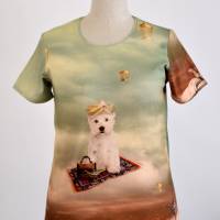 Damen T-Shirt Motiv fliegender Hund Bild 1
