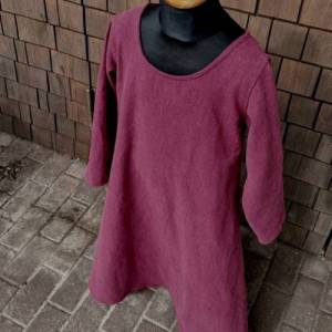 Mittelalter Kleid Kind Bordeaux stonewashed, Wikinger Kleid für Mädchen used look, Unterkleid Kinder Cosplay Bild 8