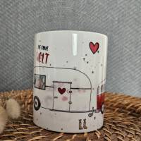 Camper, Wohnwagen, Keramik Tasse, Kaffeetasse 330 ml Bild 4