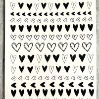 Kerzentattoo HERZEN, weiß o. schwarz, A4, Wasserschiebefolie, Kerzenfolie, Kerzensticker, Liebe, Love Bild 2
