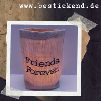 besticktes WINDLICHT "FRIENDS. FOREVER."   //freie Farbwahl//  Lichtbeutel Kerzenglas Deko Tischdeko Party Bild 4