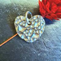 Texturiertes Silberherz aus 999 Silber, Geschenkidee Muttertag Valentinstag Bild 3