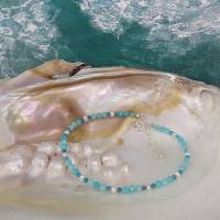 Filigranes Amazonit Armband mit kleinen Perlen Bild 1