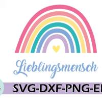 Plotterdatei  Regenbogen Lieblingsmensch SVG DXF PNG eps pdf jpg Bild 2