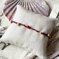 Crozon - Schmuckset aus Arm- und Fußband aus Fischerschnur mit Perlen und Edelsteinen Bild 2