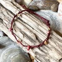 Crozon - Schmuckset aus Arm- und Fußband aus Fischerschnur mit Perlen und Edelsteinen Bild 4