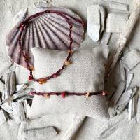 Crozon - Schmuckset aus Arm- und Fußband aus Fischerschnur mit Perlen und Edelsteinen Bild 7