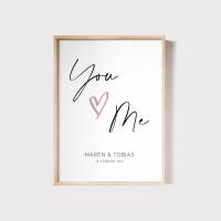Poster *You & Me* personalisiert mit Namen u. Datum • Geschenk zum Valentinstag und für Paare zur Hochzeit Bild 3