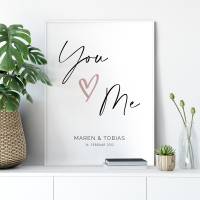 Poster *You & Me* personalisiert mit Namen u. Datum • Geschenk zum Valentinstag und für Paare zur Hochzeit Bild 5