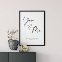 Poster *You & Me* personalisiert mit Namen u. Datum • Geschenk zum Valentinstag und für Paare zur Hochzeit Bild 6