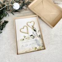Geschenkschachtel MARLEY Wunderkerzen Herzen Geldgeschenk Hochzeit mit Namen + Anhänger 'Für immer & ewig Bild 6