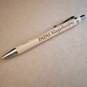 Kugelschreiber personalisiert mit ‚Papas Klugschreiber’, Bürobedarf, Vatertag Bild 2