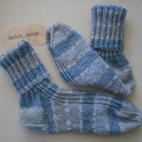 Socken für Damen, Größe 39 / 40, Cotton blau - grau Bild 1