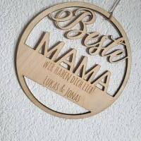 Türkranz, "Beste MAMA" individuell gestaltbar, Holzkranz, Muttertag, Geschenk, Mama, Geburtstag Bild 2