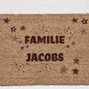 Fußmatte personalisiert mit Name, Geschenk zum Einzug, Kokosfaser, Einweihung Bild 1