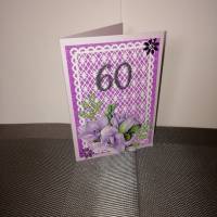 Geburtstagskarte zum 60 für eine Frau in lila Bild 3