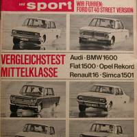 Auto Motor Sport Heft 26     24.Dezember 1966 Test    Audi-BMW 1600,Fiat 1500,Opel Rekord,Renault16,Simca 1501 Bild 1