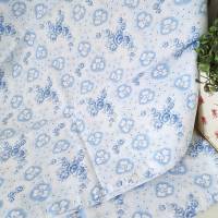 Kissenbezug Bettwäsche Bauernstoff Bauernbettwäsche Kopfkissenbezug, blau weiß, Kleeblätter und Rosen - unbenutzt Bild 1