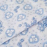 Kissenbezug Bettwäsche Bauernstoff Bauernbettwäsche Kopfkissenbezug, blau weiß, Kleeblätter und Rosen - unbenutzt Bild 3