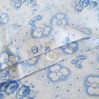 Kissenbezug Bettwäsche Bauernstoff Bauernbettwäsche Kopfkissenbezug, blau weiß, Kleeblätter und Rosen - unbenutzt Bild 6