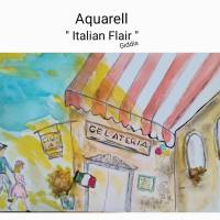 Aquarell original, "Italian Flair", DIN A4, Bild 1