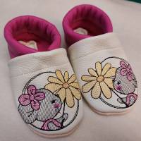 Krabbelschuhe Lauflernschuhe Schuhe Baby Kinder Maus Leder personalisiert Bild 3